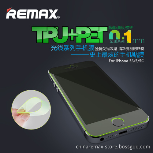 Remax Fluorescence Light Tempered Glass Screen Protector for iPhone 5/5s/5c